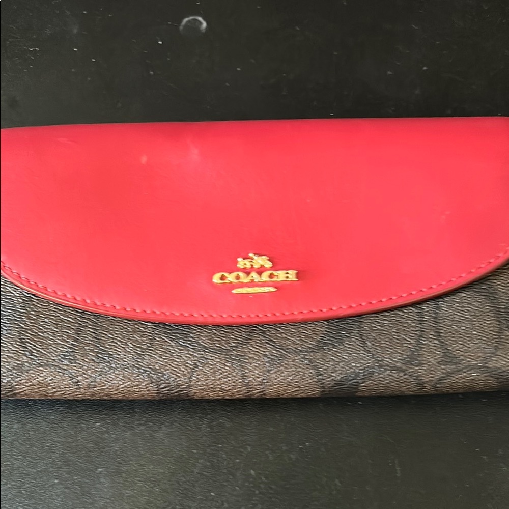 Coach Red and Brown Women's Wallet